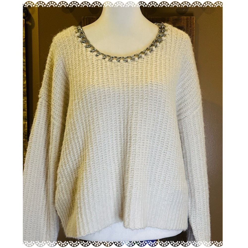 Industry republic alpaca wool blend chain sweater